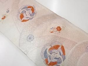 アンティーク　佐賀錦向かい鳳凰に菊模様織出し暈し袋帯（材料）